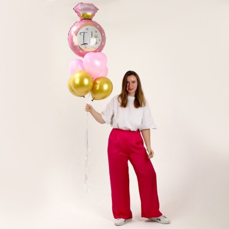 Set of balls "Pink Ring", foil, latex 7 pcs.-1