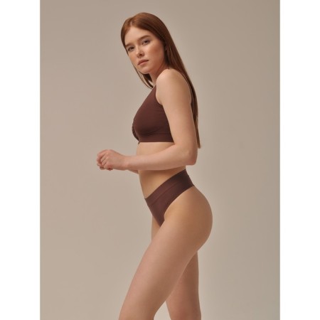 Top female Shaper with Cup SPALLA LARGA, S/M size, Cocoa color-2
