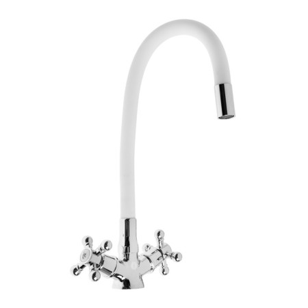 Kitchen mixer "TsS-SM cm511711", two-wound, flexible spout, brass, gray