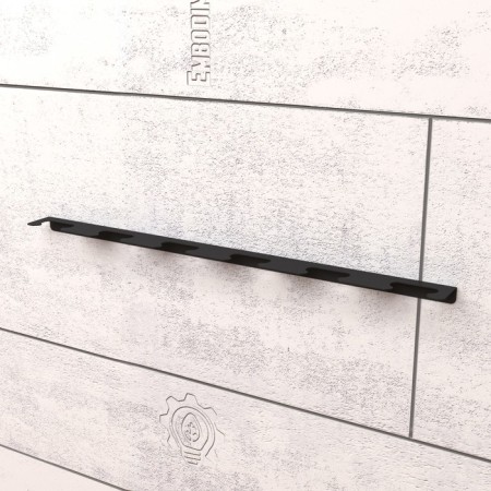 Holder for storing a hand tool with smooth handles, wall, black-1