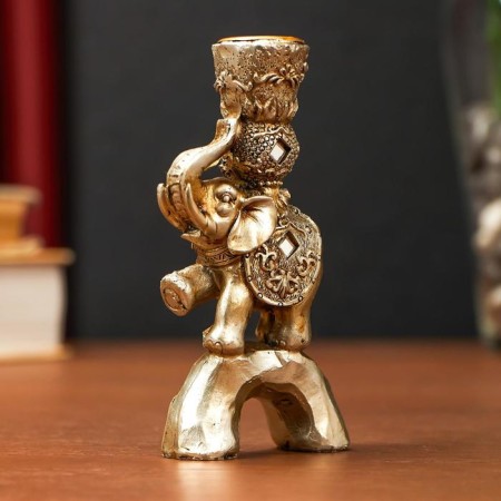 Souvenir Polystone Summary Sloval inserts "Indian elephant on stone" 12.5x6.5x3 cm-3