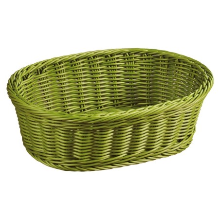 Wicker basket Kesper, size 29.5x23x9.5 cm, olive color
