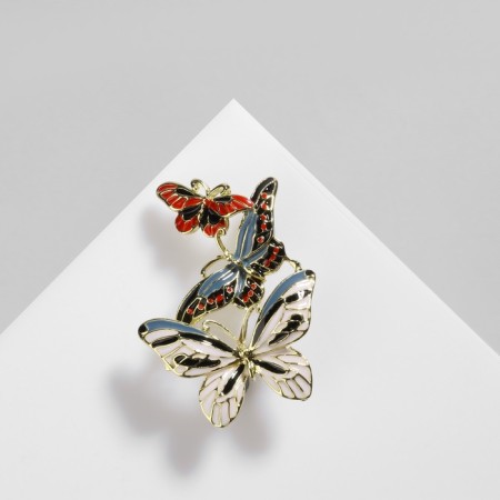Brooch "Butterflies" Trio, colored in gold