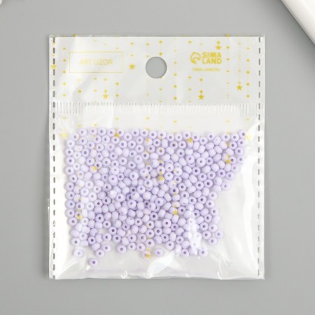 Glass 8/0 "Marshmallow. Matte. Lilac" 10 g-3