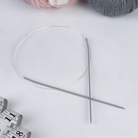 The knitting needles are circular, for knitting, with fishing line, with Teflon coating, D = 2 mm, 80 cm-1