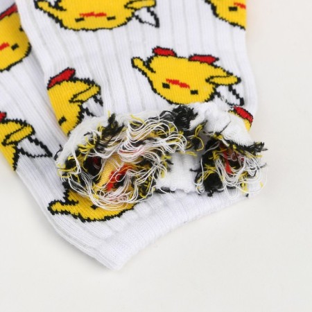Socks "Chickens", white color, size 25 (39-41)-3