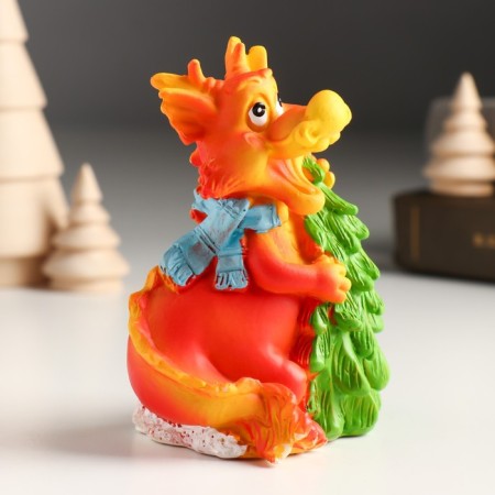 Piglite Polystone "Red Dragon in a scarf with a Christmas tree/ice cream" mix 7.5x6x10 cm-2