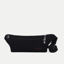 Lightning waist bag, external pocket, black color