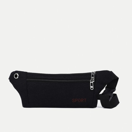 Lightning waist bag, external pocket, black color