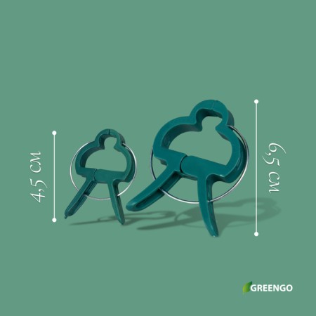 Set for mounting plants: Brongs large (6.5 cm) - 10 pcs., Small clothespins (4.5 cm) - 10 pcs., Greengo-3