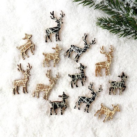 New Year's decor with “Deer” backlight 8 × 12.5 cm, set of 12 pcs.
