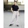 Heater trousers, height 176 cm, beige melange color