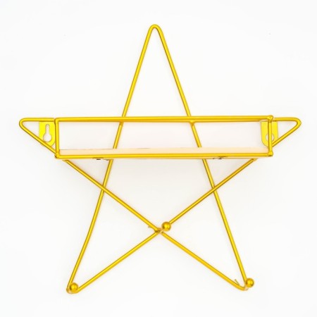 Wall hanger with a shelf "Zvezda", with backlight, 3 hooks, 28 x 28 cm, gold-2