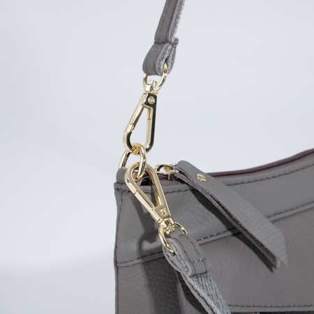 Bag Cross-Bodi with a zipper, gray color-3