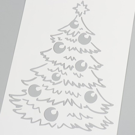 Plastic stencil "Christmas tree with toys", size 16x24 cm-2
