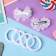 Hair set "Karapunka" (4 elastic bands, 2 clamps) Bowlet Atlas, 5.5x3.5 cm, white