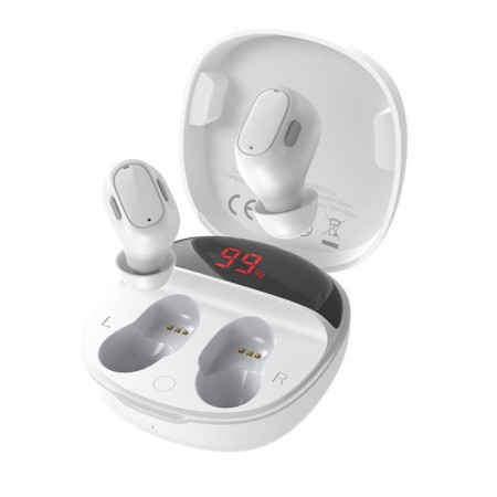 Wireless headphones Baseus WM01 Plus, TWS, vacuum, BT5.0, 40/800 mAh, microphone, white-1