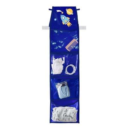Pockets in the kindergarten "Cosmos" for a children's cabinet, 85x24 cm, blue color-1