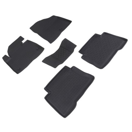 Rubber rugs with high side for Hyundai Santa Fe III, 2012-2018