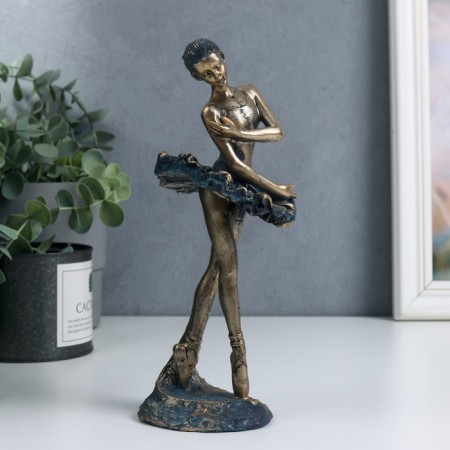 Polystone souvenir "Ballerina in position" under bronze 22x7.5x8 cm-1