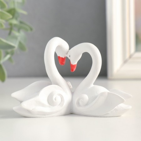 Polystone souvenir "Two white swan with roses" 3.2x9.5x6.2 cm-2