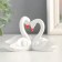 Polystone souvenir "Two white swan with roses" 3.2x9.5x6.2 cm