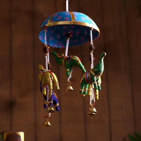 Interior suspension with bells "Elephants" 16x16x40 cm mix-5