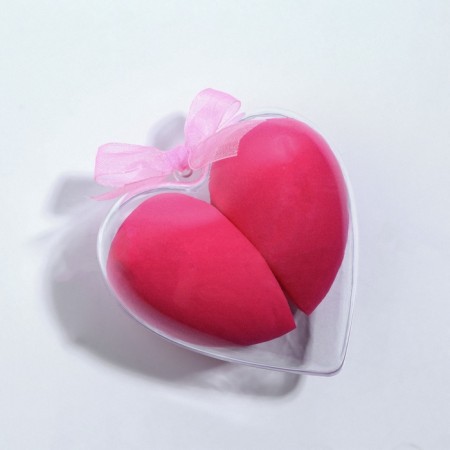 Set of sponge d/makeup (nab 2 pcs price for nab) plastic case-heart latex package QF package-3