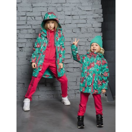 Vetrovka for girls, height 104 cm, emerald color-5