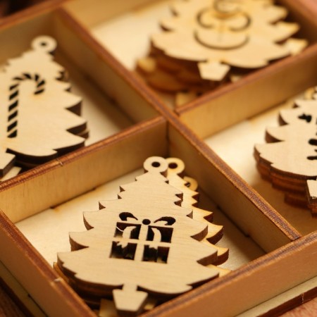 A set of blanks for creativity "Christmas trees", 4 types, 16 pcs, size 5x4 cm-1