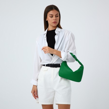 Baget bag with zipper, green color-7