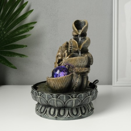 The desktop fountain from the network, the backlight "Ganesha - Mudra Abhai" Gray 20.5x20.5x26.5 cm-4