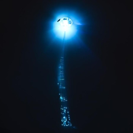 A strand for hair on a hairpin, luminous, 40 cm