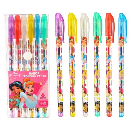 Ballpoint pen with sparkles, 6 colors, princesses-5