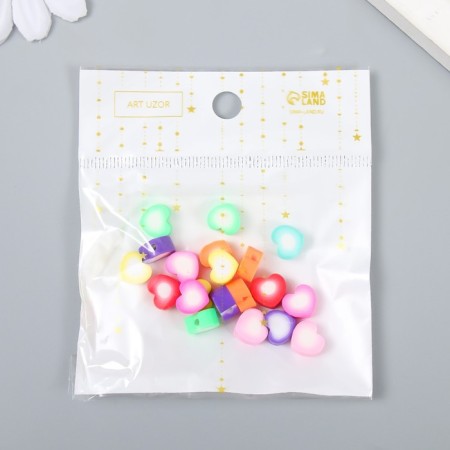 Beads for PVC "Puffy heart" Color set 20 pcs 1x1x1 cm-3