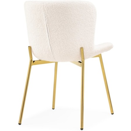 Stool on the Basket Metal Carcass Metal/Building Fabric, Gold/White 50x52x79 cm-4