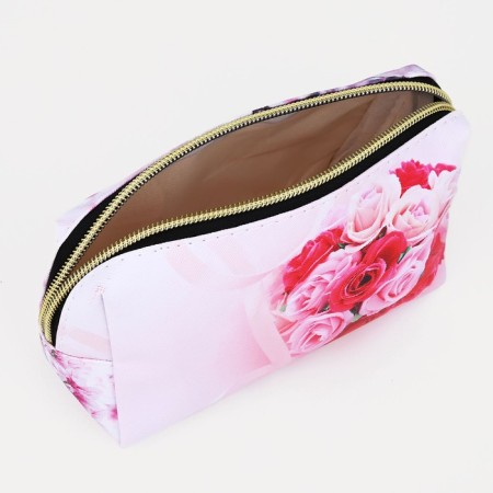 Cosmetic bag with lightning, white/pink color-2