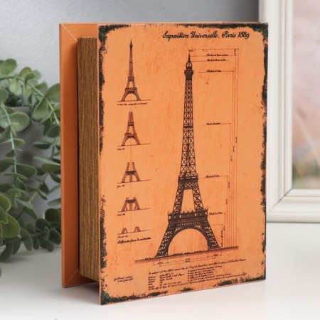 Broke Broke Wood, leatherette "Damn the Eiffel Tower" 6x15x20 cm-1