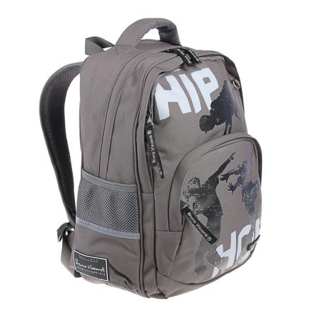 School backpack Bruno VisConti, 40 x 30 x 16 cm, ergonomic back, "hip-hop", dark gray-1
