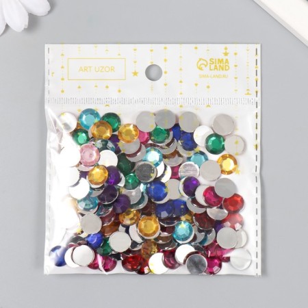 A set of decor for the creativity of rhinestones diameter 1 cm "multi -colored" 12x12.5 cm weight - 17 grams-4