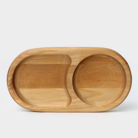 Modon for feed, 21 × 11 × 2 cm, two departments, birch-6