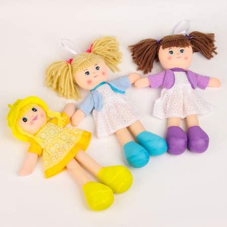 Soft doll "Girl", a flower dress, color mix-5