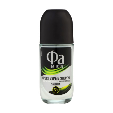 Deodorant antiperspirator FA Men Sport Double action "Fresh explosion", roller, 50 ml