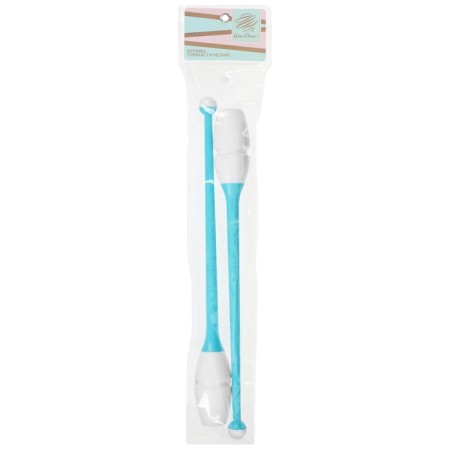 Bulas for rhythmic gymnastics inserted Grace Dance, 36 cm, white/blue color-7