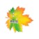 Decoration on the adhesive tape "Maple leaf" Green, orange, 18x18 cm