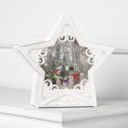 LED figure “Snowmen at the Christmas tree” 26 × 26 × 8 cm, plastic, AAX3 batteries (not in the kit), glow warm white-1