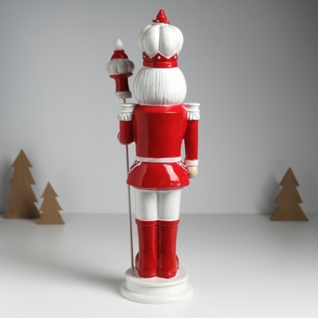 Polystone souvenir "Nutcracker in a red-white uniform, with a bait" 11x11.5x36.5 cm-3