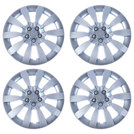 Wheel caps R13 "Tornado", silver carbonate, set 4 pcs