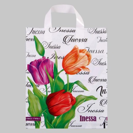 Inessa package, polyethylene with a loop pen, 28 x 34 cm, 60 μm