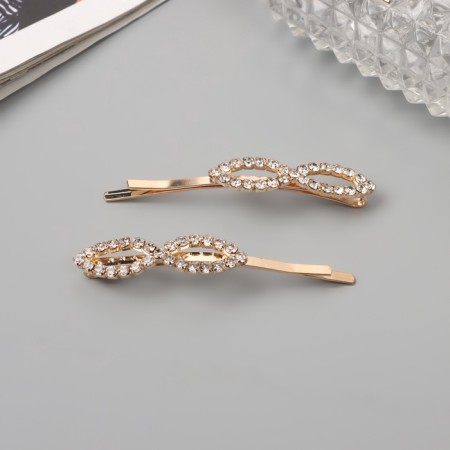 Invisibility for hair "Dilis" (set 2 pcs) loops, 6 cm, gold